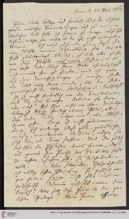 Korrespondenz Karl Immanuel Nitzsch / Carl Ullmann: Brief von Karl Immanuel Nitzsch an Carl Ullmann