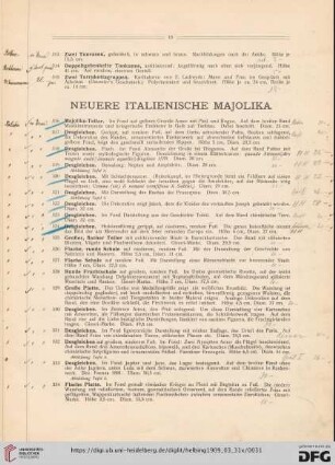 Neuere italienische Majolika (Nr. 316-346)