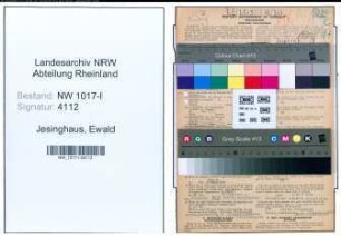Entnazifizierung Ewald Jesinghaus , geb. 04.03.1893 (Verwaltungsbeamter)