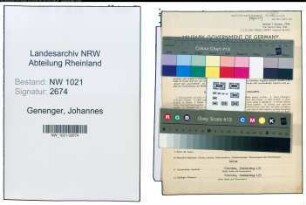 Entnazifizierung Johannes Genenger , geb. 03.09.1900 (Landwirt)