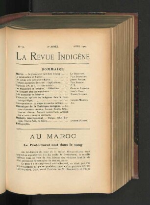 Au Maroc. Le Protectorat nait dans le sang.
