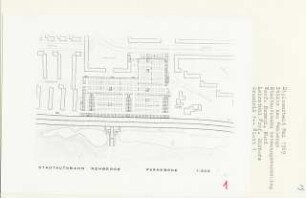 Stadtautobahn Rehberge, Berlin-Wedding (Diplomarbeit bei Kurt Dübbers): Grundriss Parkebene 1:500