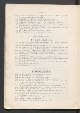 VI. Abtheilung. Sammelbände