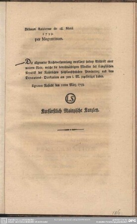 [43ter d.d. 11. ej. mit einer Beilage. dikt. den 18. ej]
