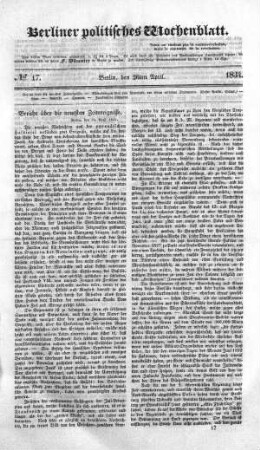 No 17, 26. April 1834