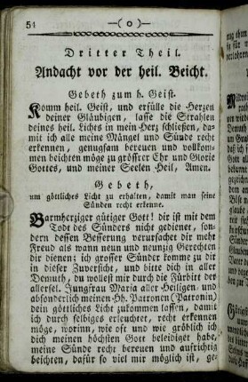 Andacht vor der heil. Beicht. - Gebeth nach der Litaney.