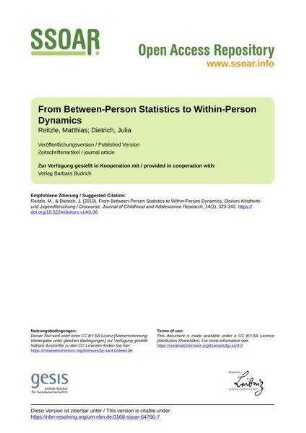 From Between-Person Statistics to Within-Person Dynamics