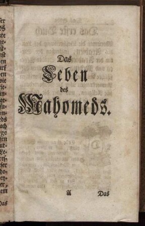Das Leben des Mahomeds.