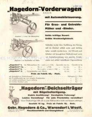 "Hagedorn"-Vorderwagen