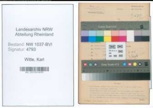 Entnazifizierung Karl Witte , geb. 18.01.1900 (Werkmeister)