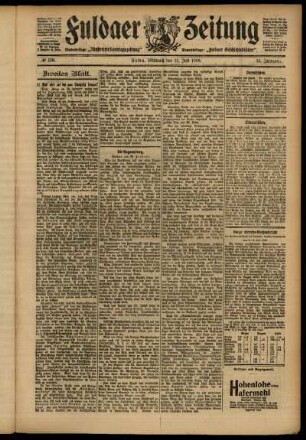 Zweite Ausgabe vom Mittwoch, den 11. Juli 1906.
