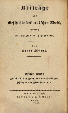 Franz von Sickingens Thaten, Plane, Freunde und Ausgang, 3