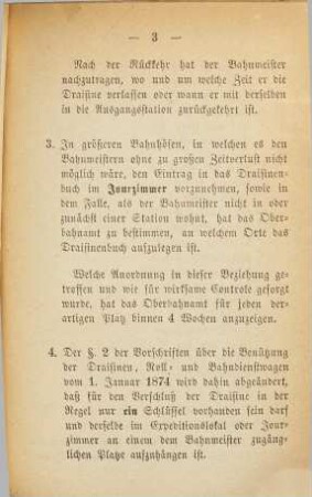 Nachtrag zu den Vorschriften vom 1. Januar 1874 über Benützung der Draisinen, Roll- und Bahndienst-Wagen auf den Königl. Bayerischen Staats-Eisenbahnen : (Dienstbefehl No. 144 vom 13. November 1879)
