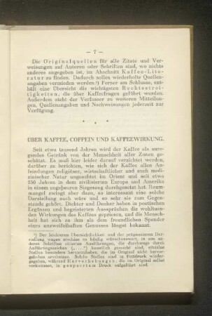 Über Kaffee, Coffein und Kaffeewirkung