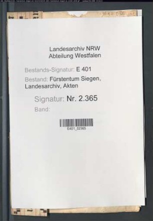 Kohlenregister des Amtes Siegen