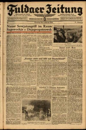 Ausgabe vom Dienstag, den 01. Februar 1944.