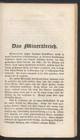 Das Mineralreich.