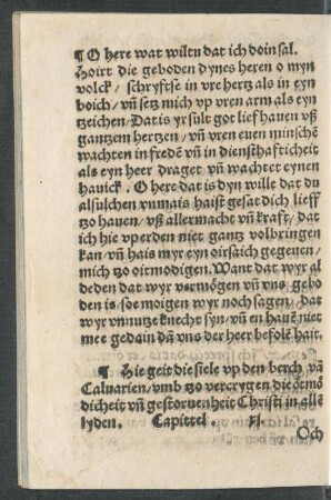 Hie geit die siele up den berch van Calvarien ... Capittel. xi.