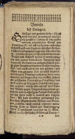 Vorrede deß Verlegers.