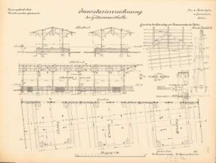 Fischereihafen, Geestemünde: Güterversandhalle: Grundriss, Schnitte 1:100