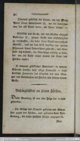 Anhänglichkeit an seinen Fürsten