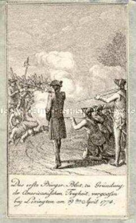 Sprengel's Nordamerikanische Revolution (1764-1783), 12 Blatt - Das erste Bürgerblut ...