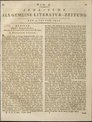 Num. 9. Den 10. Januar 1805