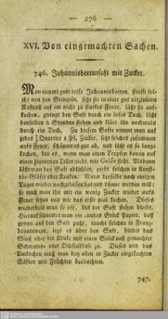 XVI. Von eingemachten Sachen