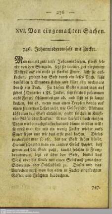 XVI. Von eingemachten Sachen
