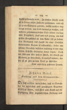 Zehnter Brief. Kleidung aus dem Pflanzenreiche. (Fortsetzung.)