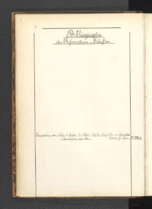 Bibliographie der Reformations-Schriften