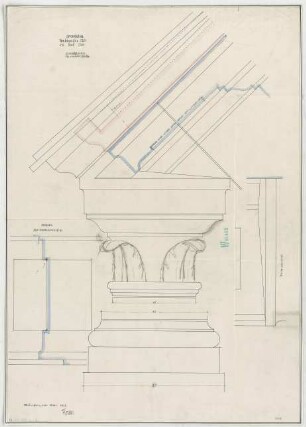 Fischer, Theodor; Bad Orb; Grab Adt - Detail m. Schnitt, Details