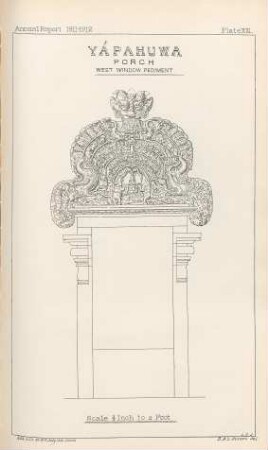 Plate XIII. Yápahuwa. Porch. West window pediment