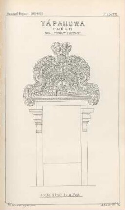 Plate XIII. Yápahuwa. Porch. West window pediment