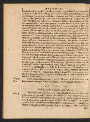Ad Caput II. Descriptio, seu Definitio Imperatoris.