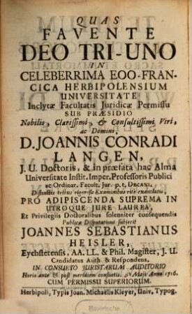 Templum Virtutis & Honoris Sacro Et Immortali Divi Willibaldi Splendore Illustratum Et Præsulum Eychstetensium Statuis omnino LXIII Exornatum : Quas Velut Parerga, Selectæ Ex Universo Jure Distinguunt Theses