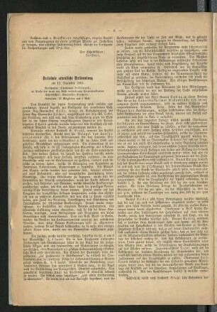 Dreizehnte ordentliche Versammlung am 12. Dezember 1885