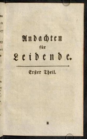 1-224, Andachten für Leidende. Erster Theil.
