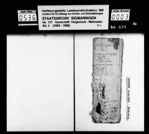 Einzugsregister der Gefälle der Geistlichen Verwaltung ("der allgemeinen Heiligenvogtei") der Herrschaft Haigerloch