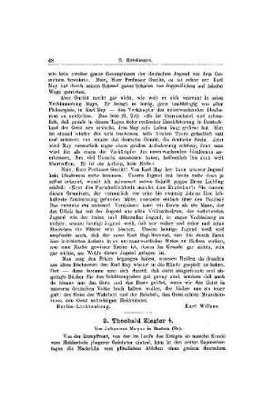 Nachruf : Theobald Ziegler ; [Mitteilungen]