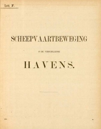 Lett. F. Scheepvaartbeweging in de verschillende havens