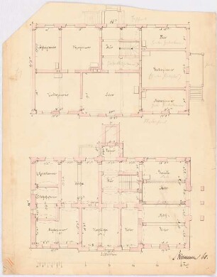 Wohnhaus: Grundrisse Souterrain und Hauptgeschoss