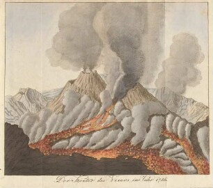Der Krater des Vesuvs im Jahr 1756