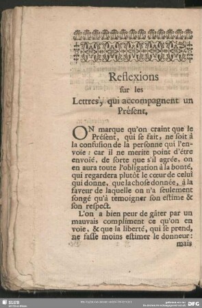 Lettres pour accompagner un Présent