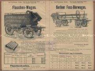 Flaschen-Wagen. / Berliner Fass-Bierwagen.