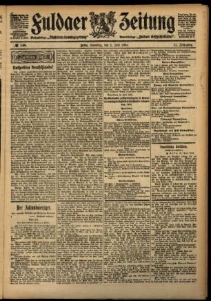 Zweite Ausgabe vom Samstag, den 02. Juli 1904.