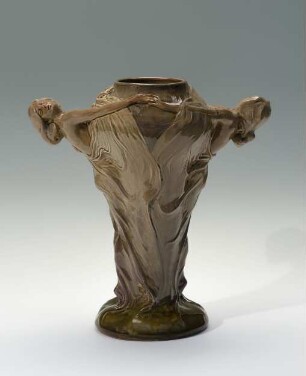 Ziervase mit vollplastischen Frauenfiguren