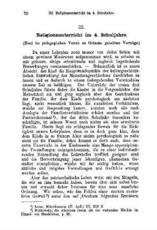 Religionsunterricht im 4. Schuljahre : (Zwei im pädagogischen Verein zu Grimma gehaltene Vorträge)