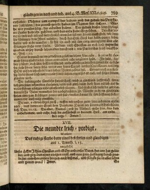 789-813, XVII. Die neundte Leich-Predigt
