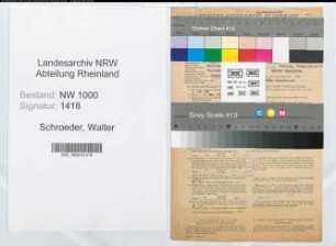 Entnazifizierung Walter Schroeder, geb. 02.02.1900 (Ingenieur)